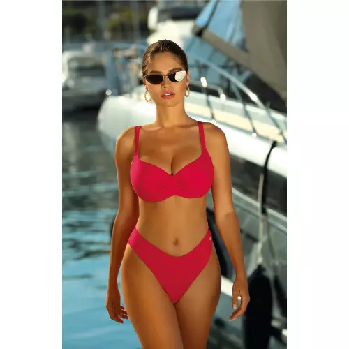 Dwuczęściowy kostium kąpielowy Self Alicante 5 czerwony przód